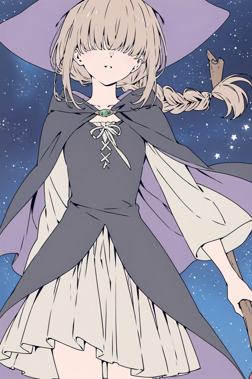 星空とメカクレ魔女 | の人気AIイラスト・グラビア