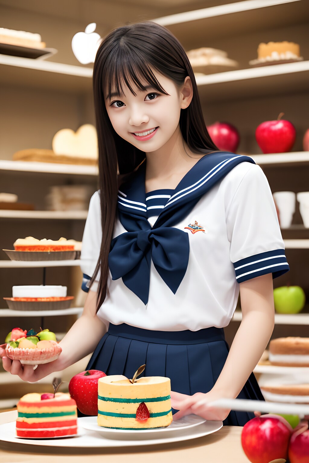 セーラー女子と甘いものは可愛い絵面