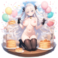 裸ニーソのメイドとパンケーキ 5枚目