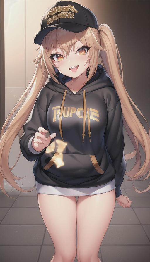 いつもの　パーカーとスポーツキャップの女の子 | の人気AIイラスト・グラビア