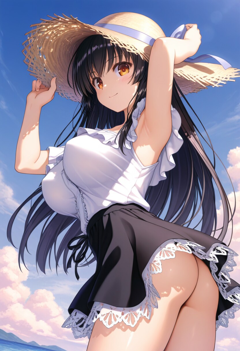 麦わら帽子の少女
