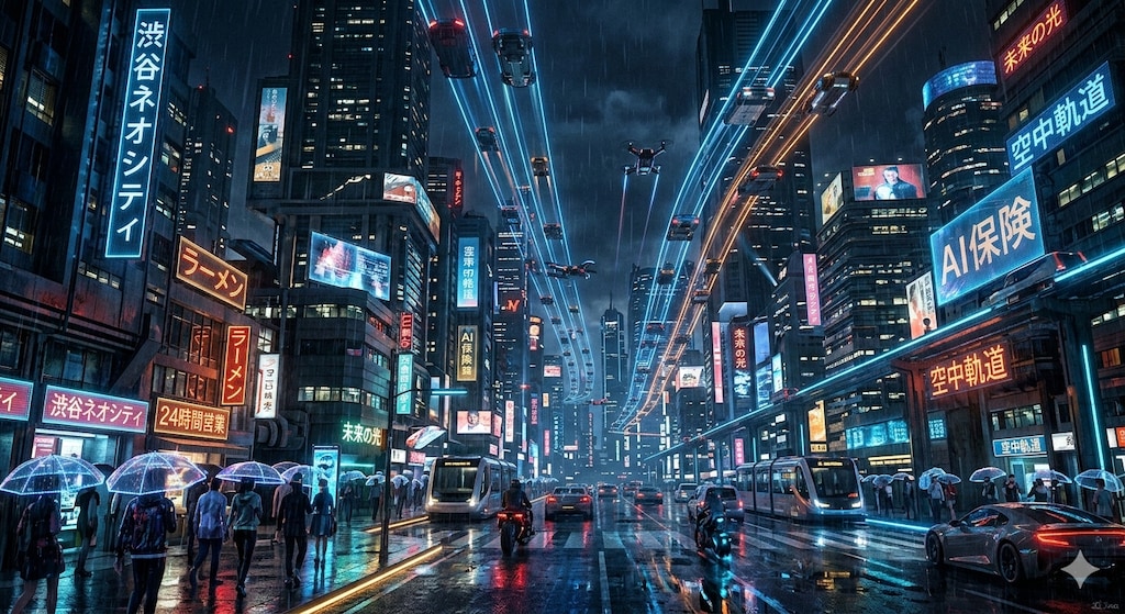 【お試し生成】サイバーパンク風の未来都市