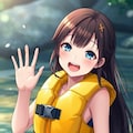 スク水ライフジャケット少女 4枚目