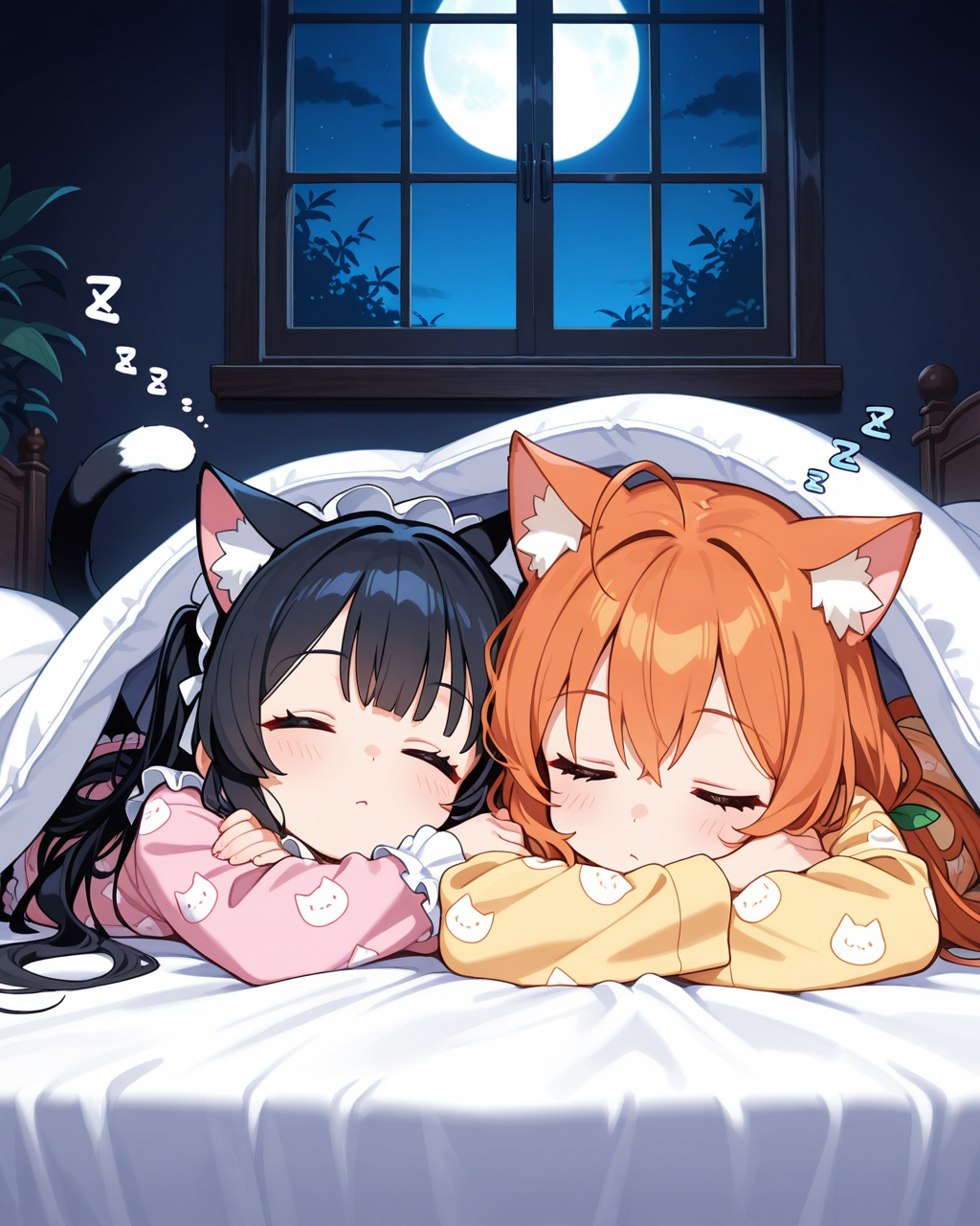 おやすみのねこ姉妹