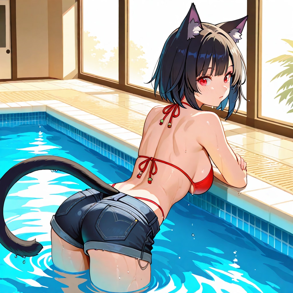水辺の猫、真夏のエチュード