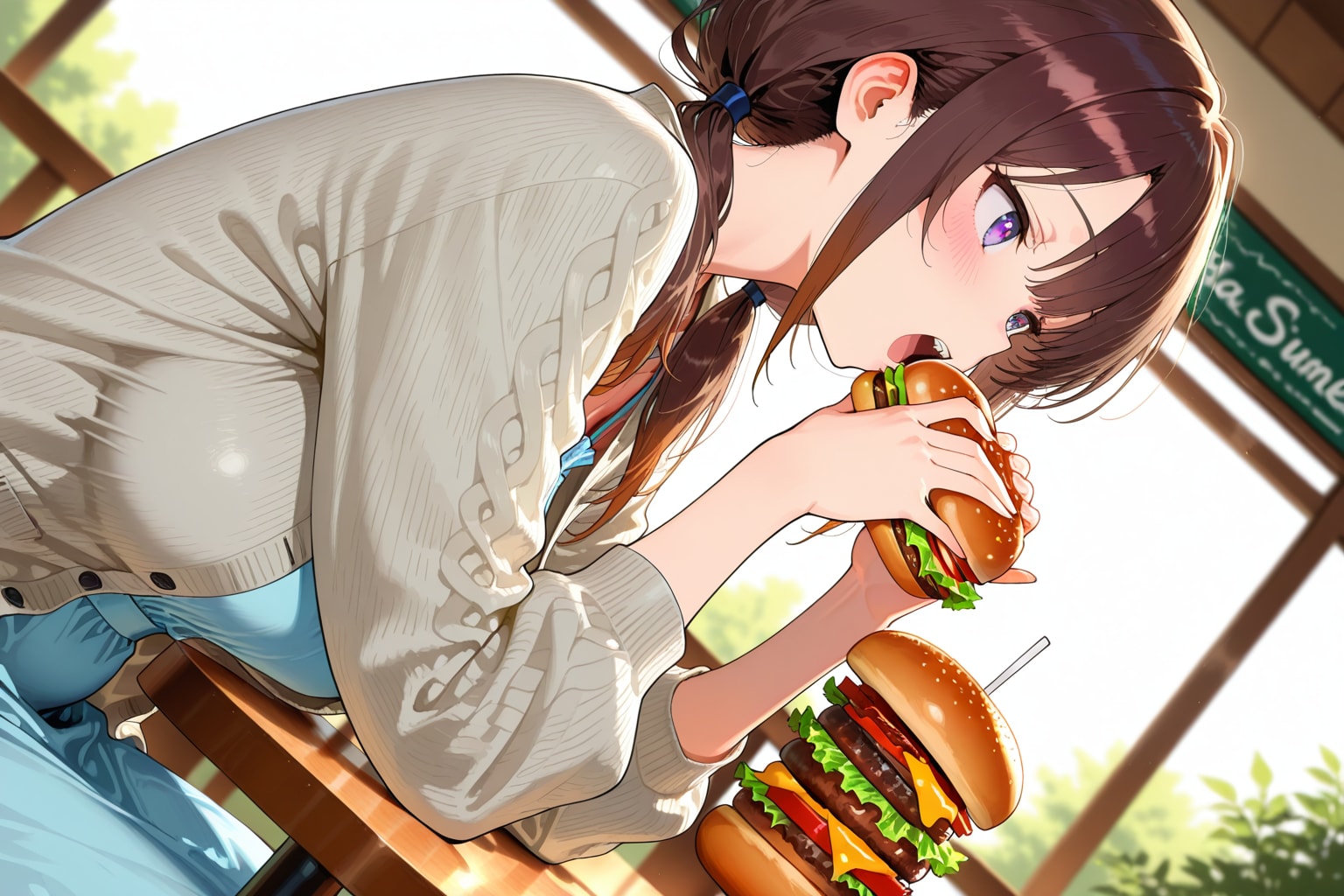 血液型別ハンバーガーショップ | の人気AIイラスト・グラビア