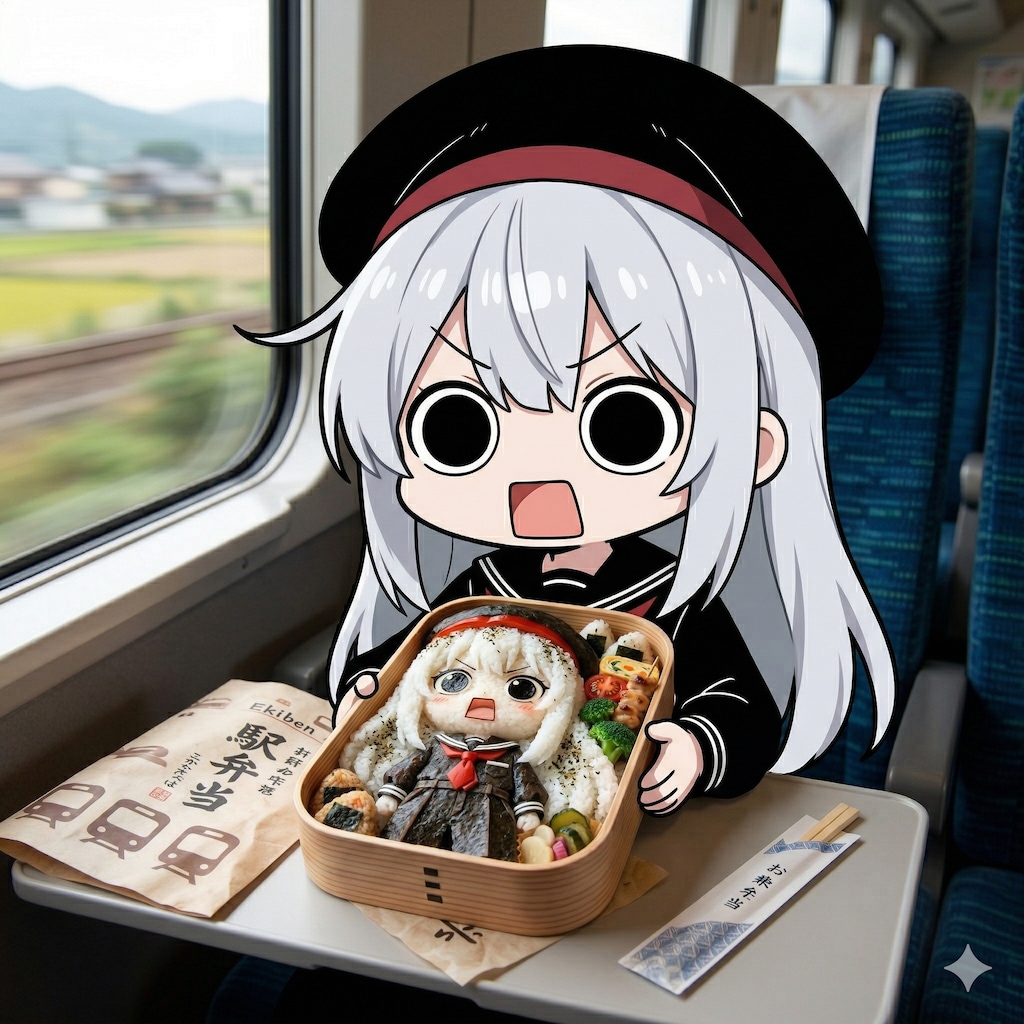 駅弁を頂くえらいこっちゃ嬢