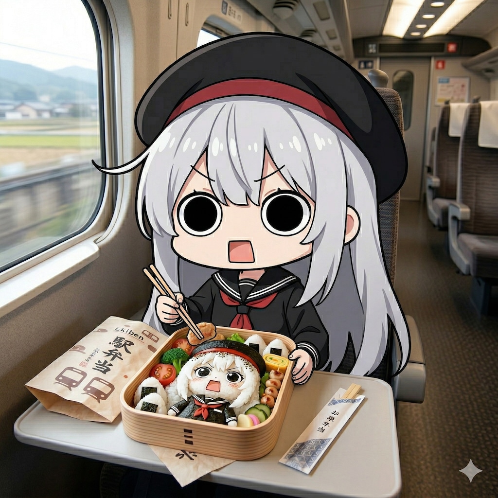 駅弁を頂くえらいこっちゃ嬢