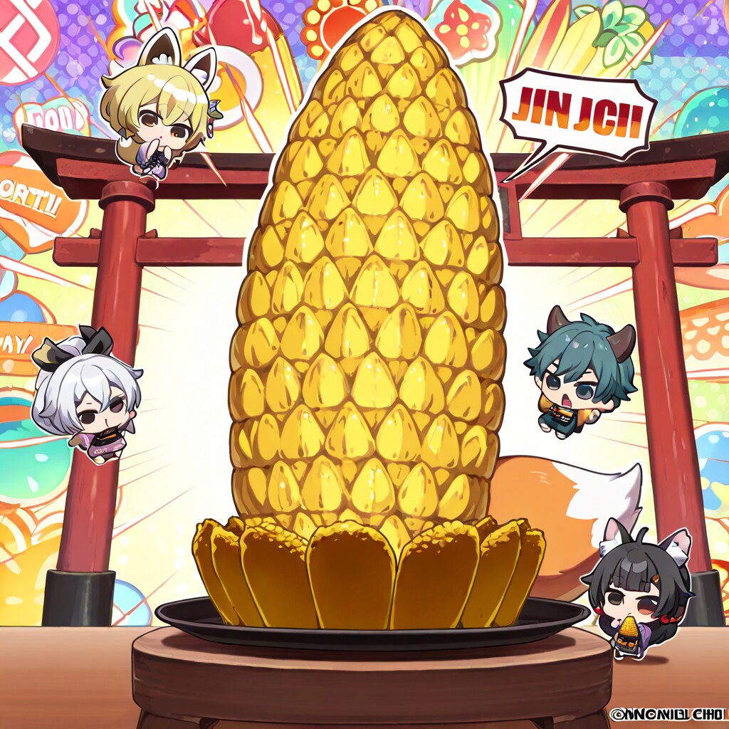 横にして食べてくれコーンチャレンジ