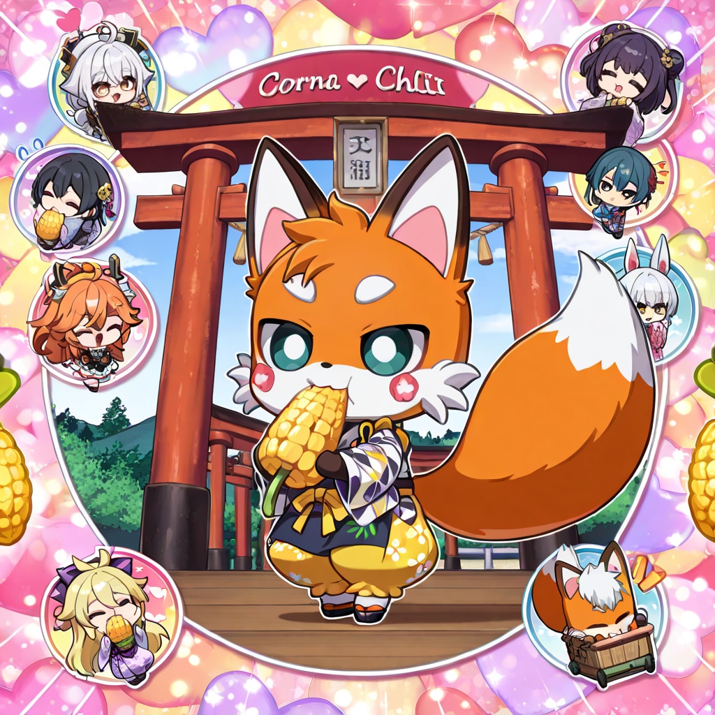 横にして食べてくれコーンチャレンジ