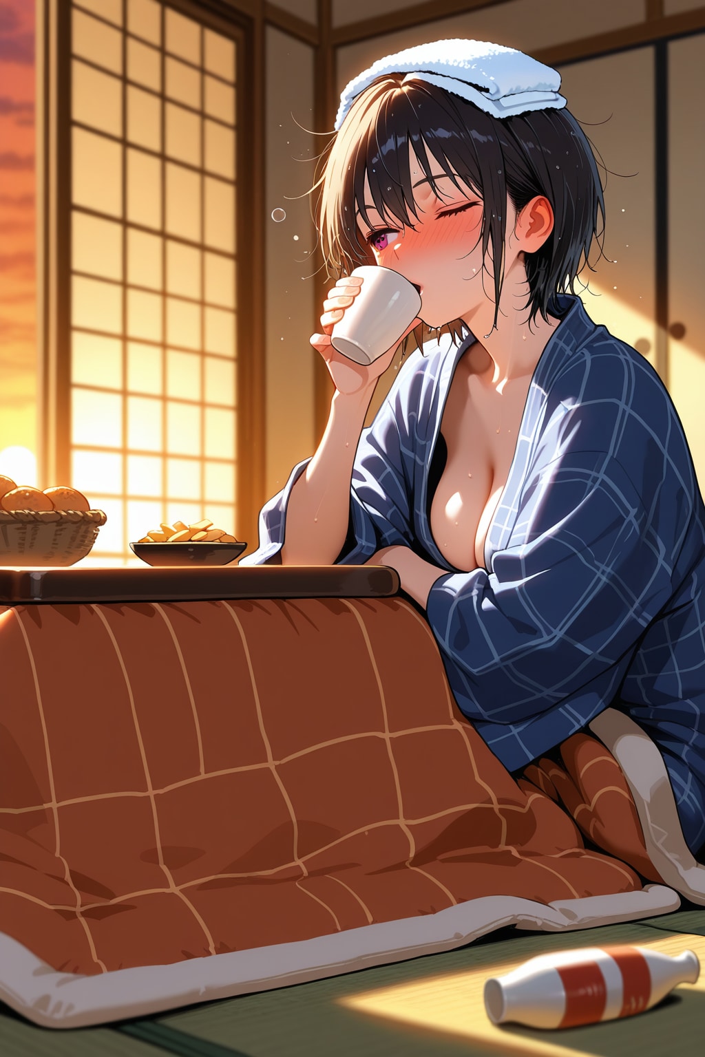 これ飲んだら服着るからぁ～