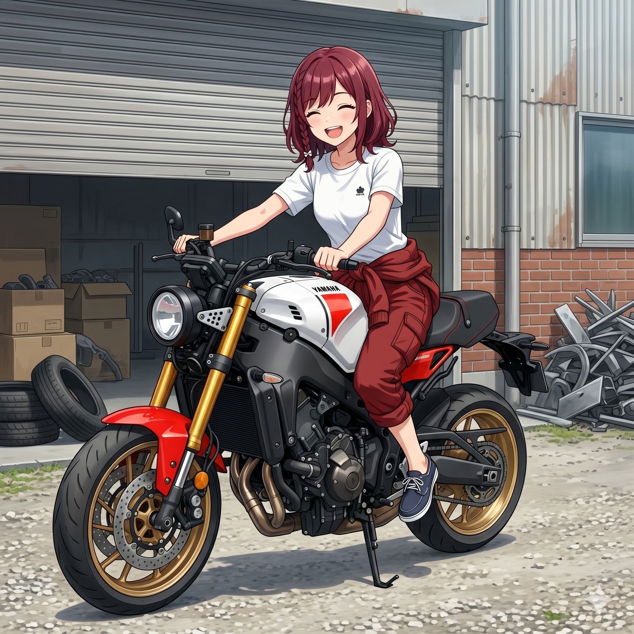 XSR900にまたがるオレ | の人気AIイラスト・グラビア