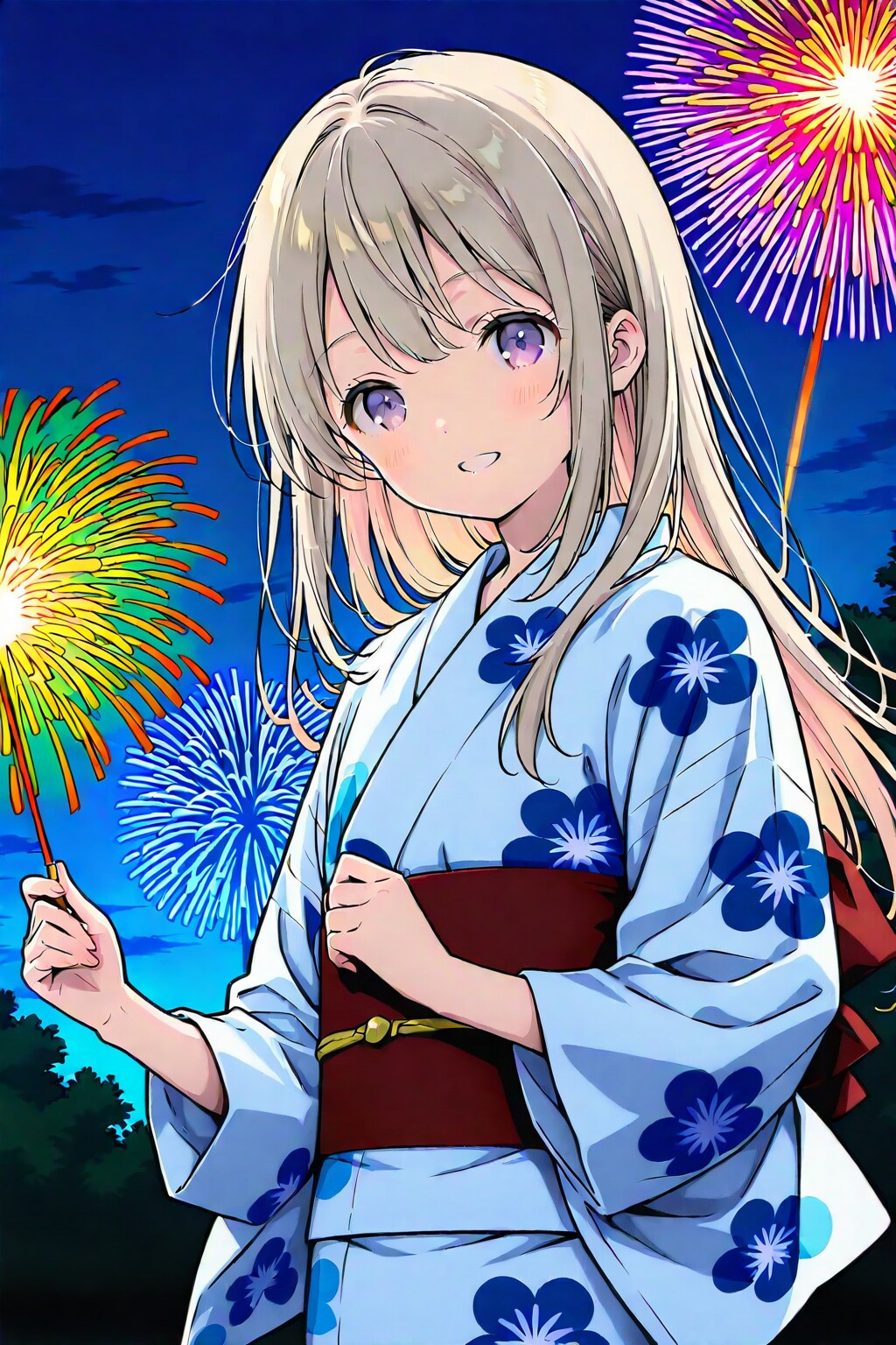 銀髪(花火見ながら花火しよ♪)_20250729