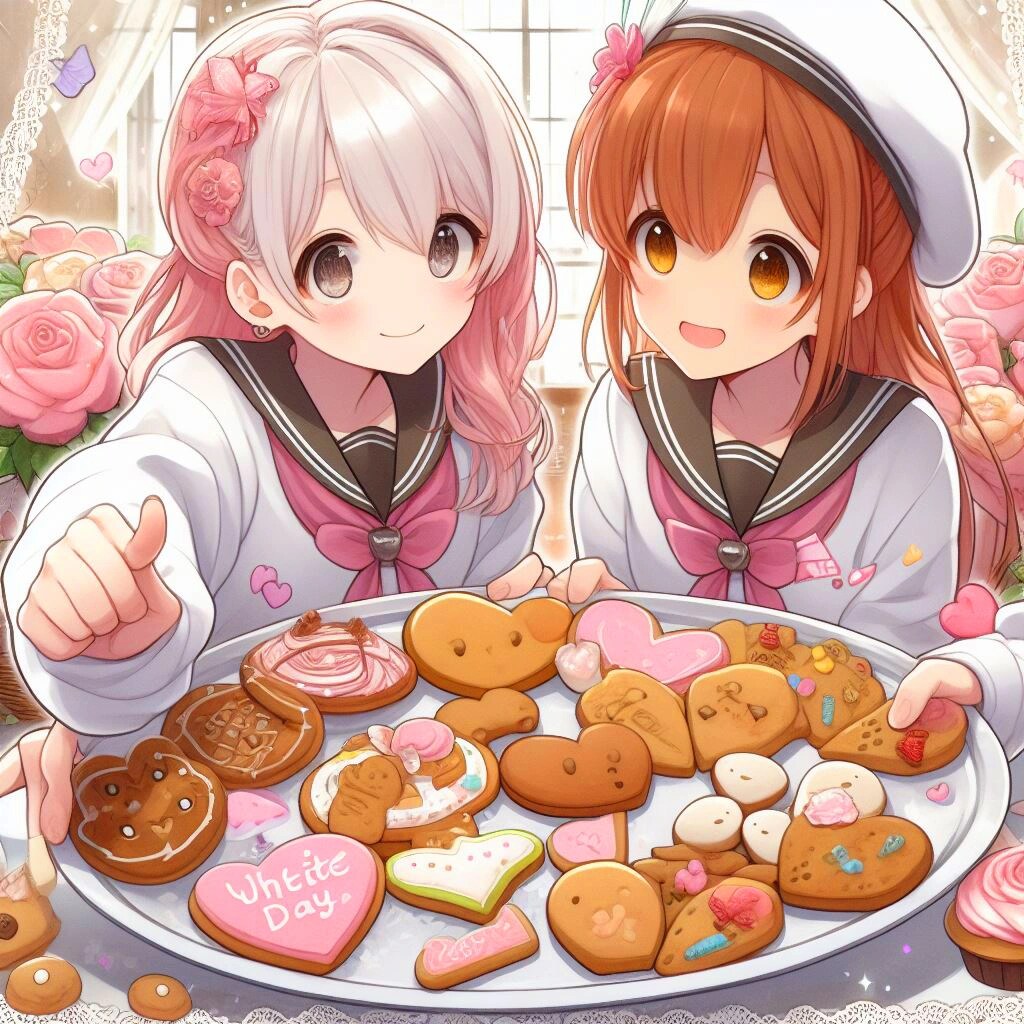 ホワイトデーの女の子とクッキー♥その1(12枚)