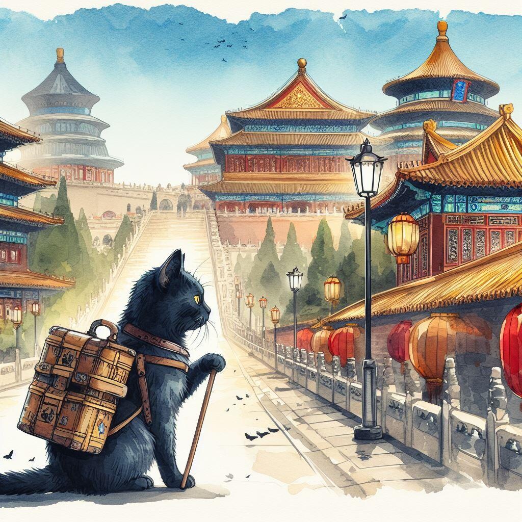 黒猫、中国に行く