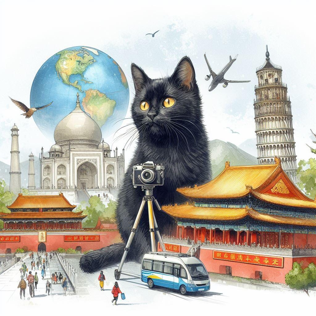 黒猫、中国に行く
