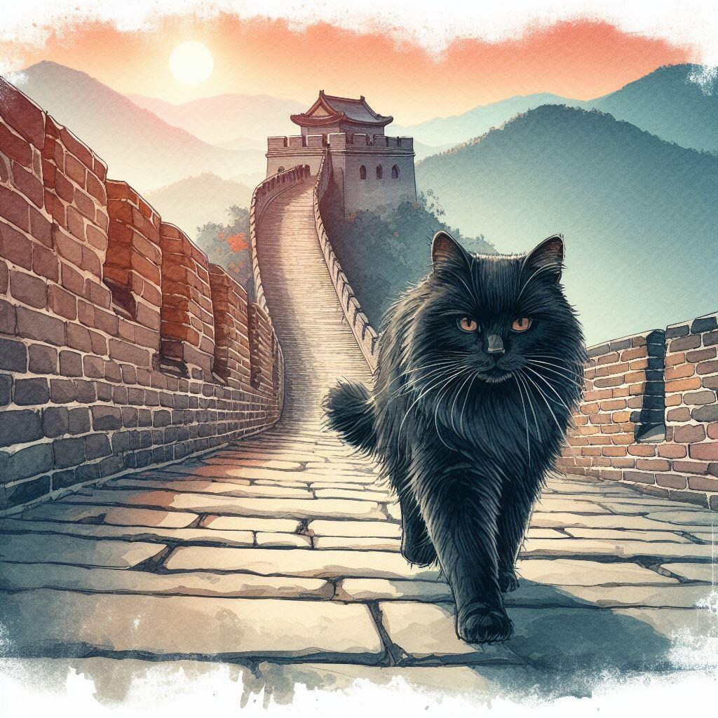 黒猫、中国に行く