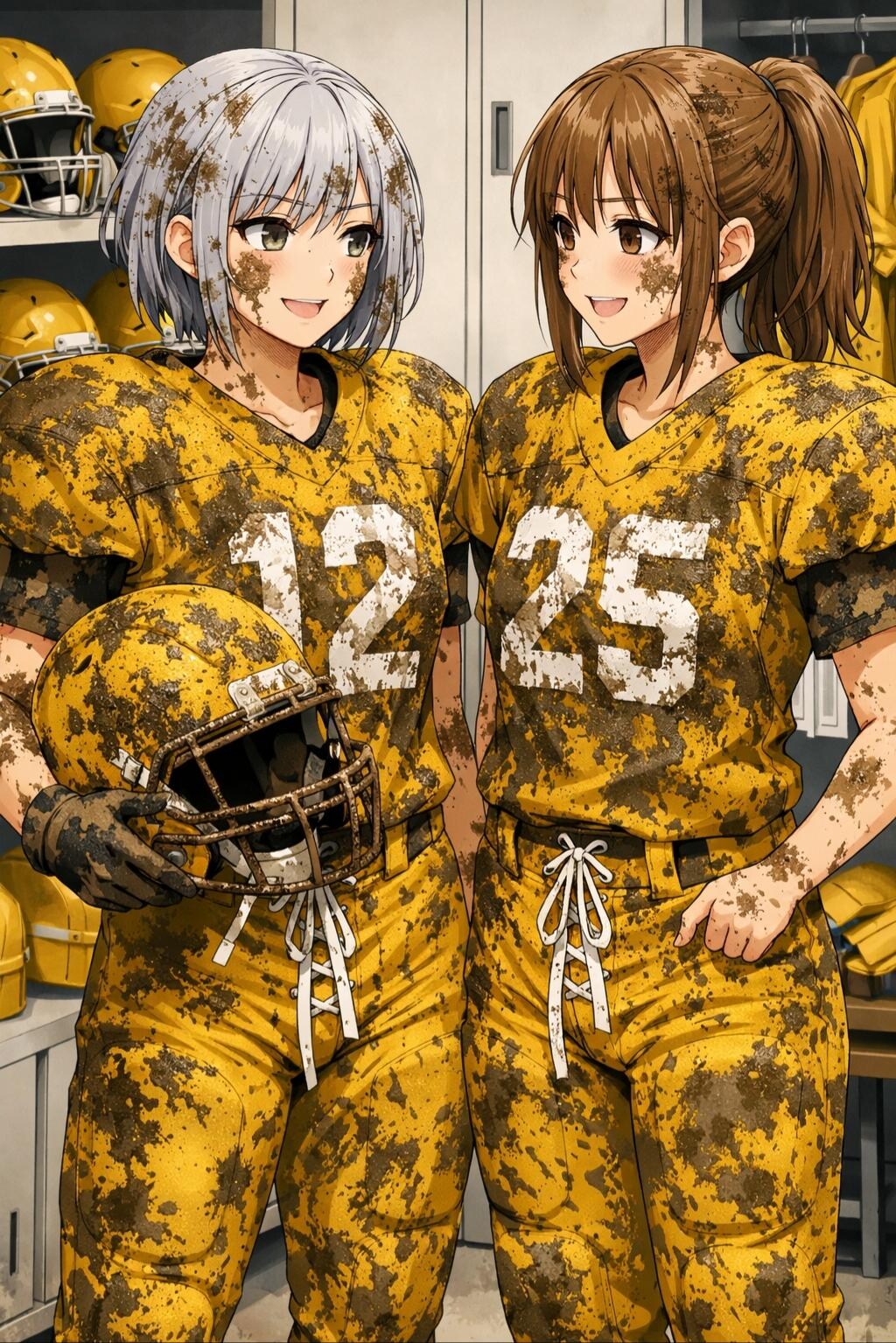 🏈泥まみれの女子アメフト 162