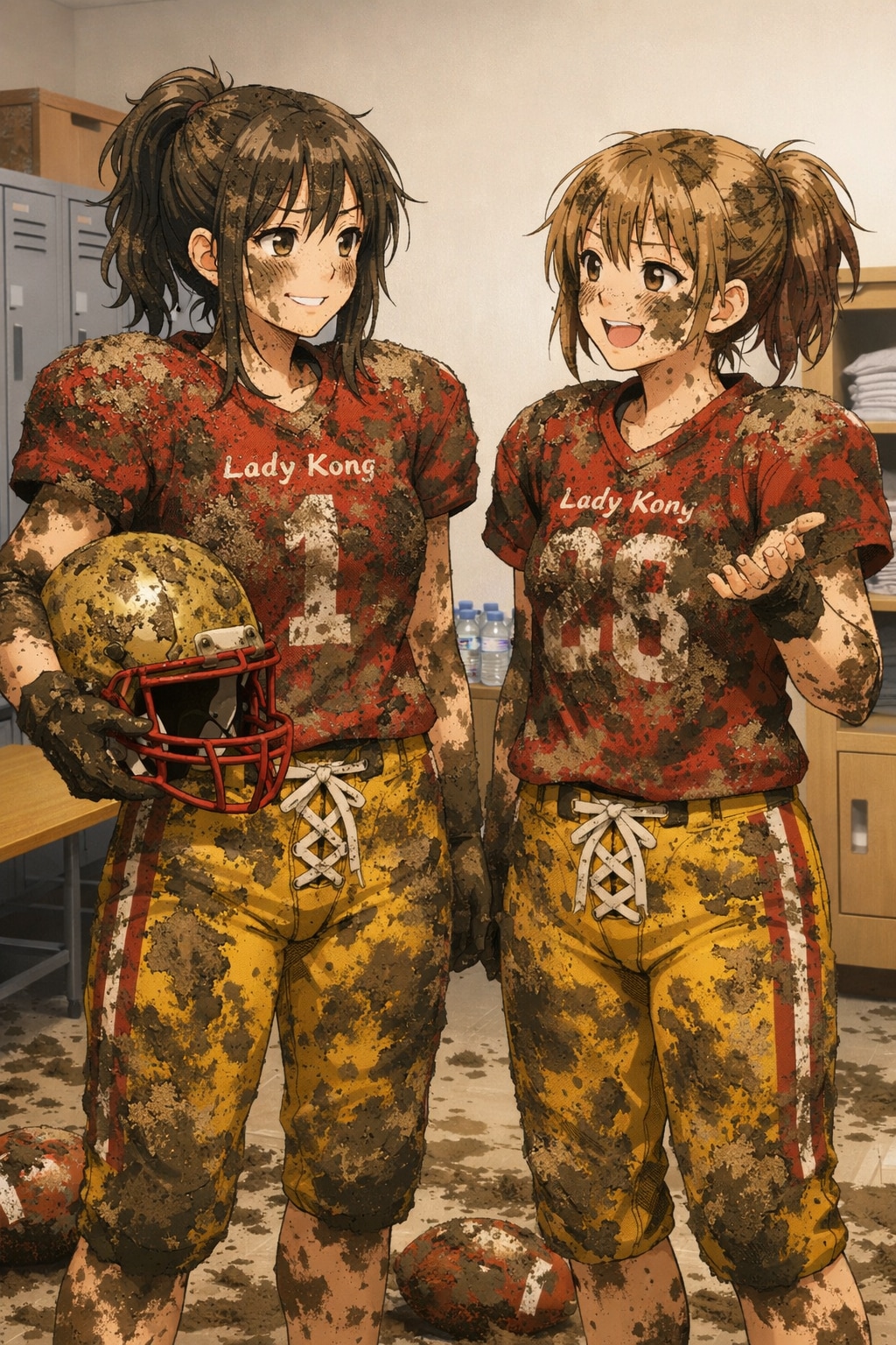 🏈泥まみれの女子アメフト 162