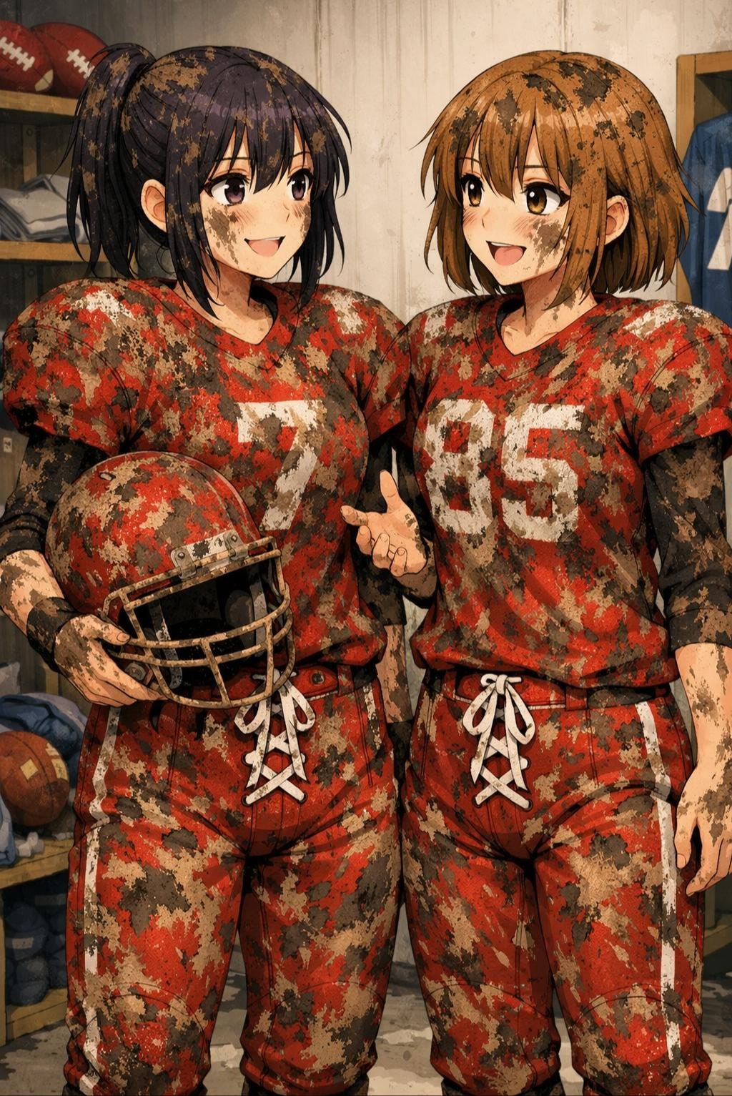 🏈泥まみれの女子アメフト 162