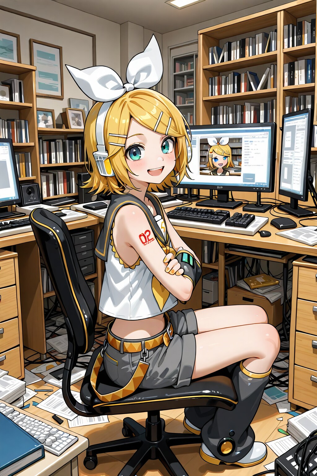 鏡音リン８０ | の人気AIイラスト・グラビア