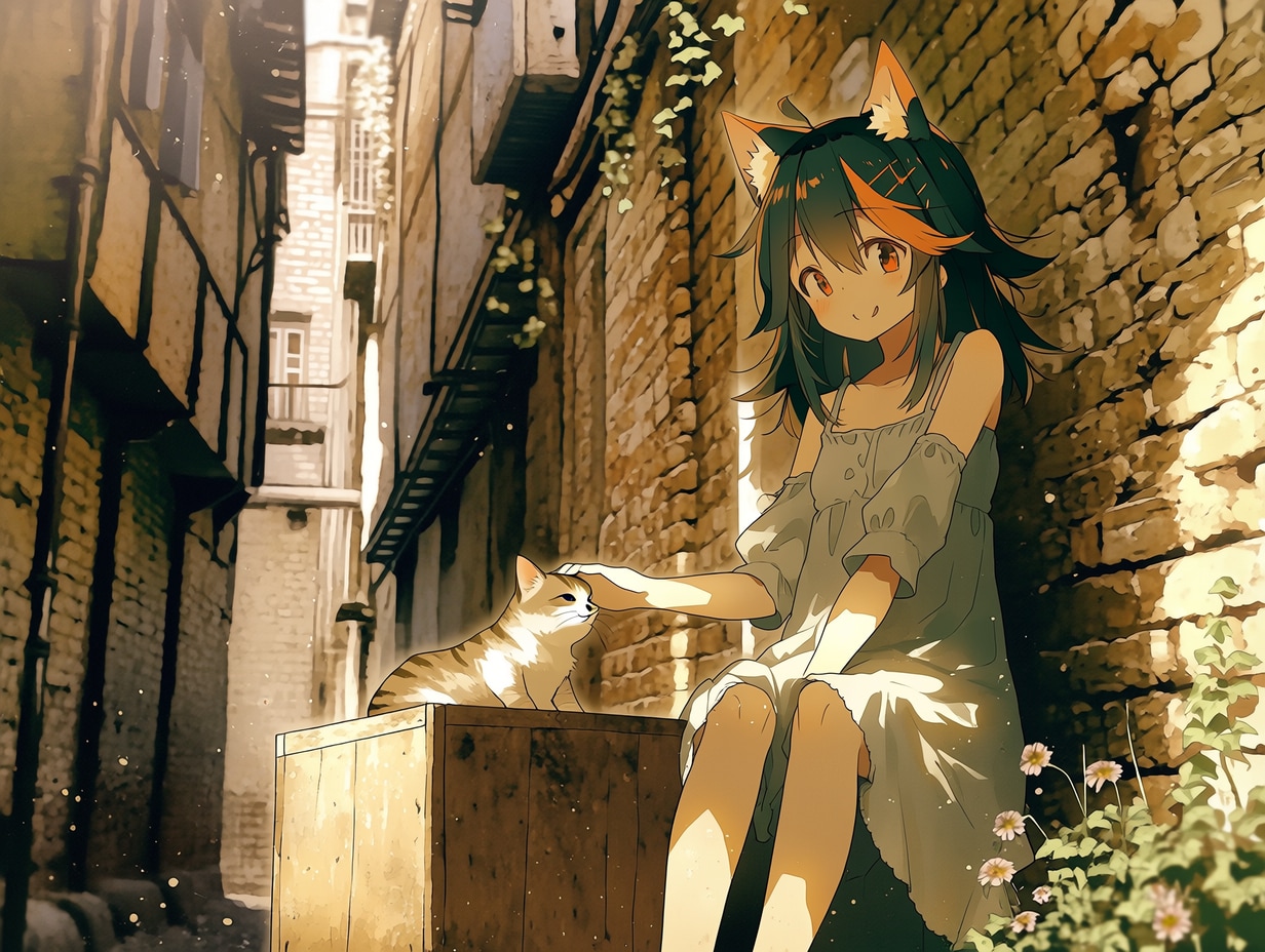 路地裏でおはよう（１）翠鈴　niji7 | の人気AIイラスト・グラビア