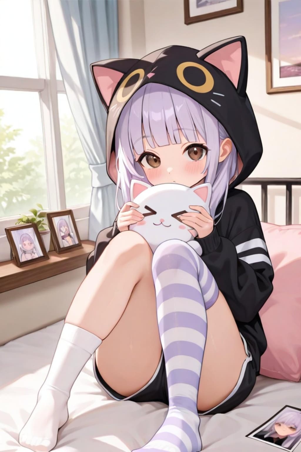 猫パーカーの紫髪ちゃん