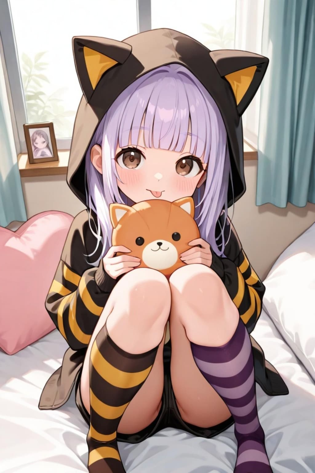 猫パーカーの紫髪ちゃん