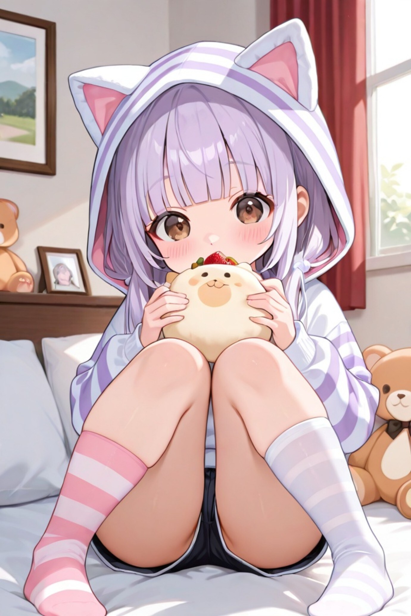 猫パーカーの紫髪ちゃん