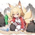 ゴミ拾いする狐っ娘 3枚目