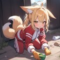 ゴミ拾いする狐っ娘 2枚目