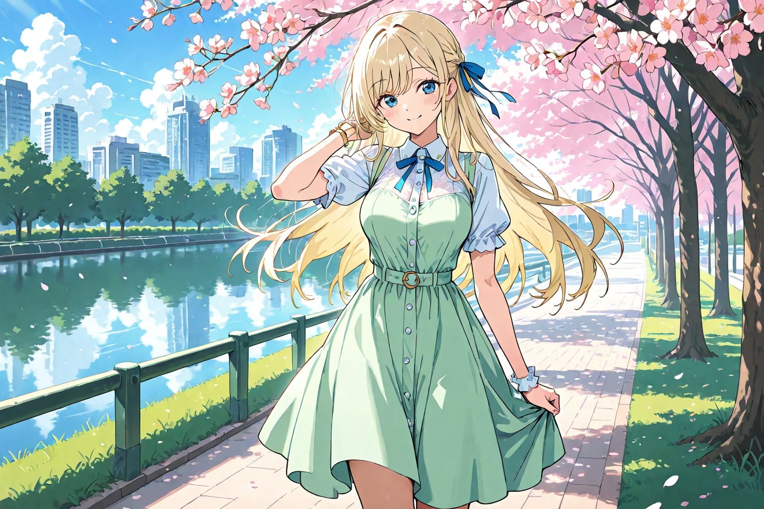 DAISYで金髪さん春色コーデ2 | の人気AIイラスト・グラビア