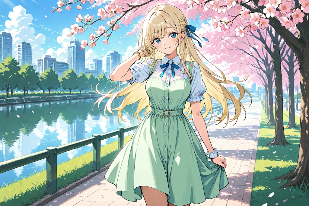 DAISYで金髪さん春色コーデ2