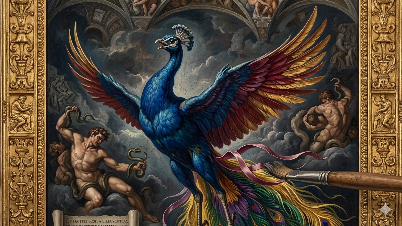 ❴ Rappresentazione di un pavone realizzata da un giovane pittore ❵ | の人気AIイラスト・グラビア