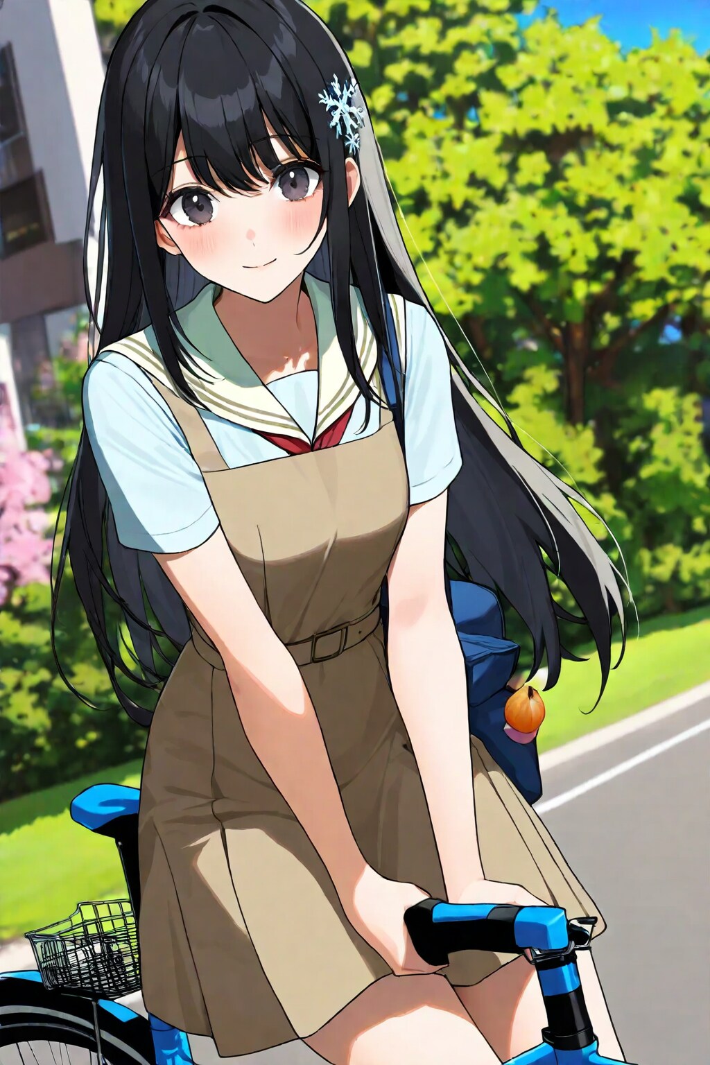 黒髪ロングでセーラー服の少女１３ | の人気AIイラスト・グラビア