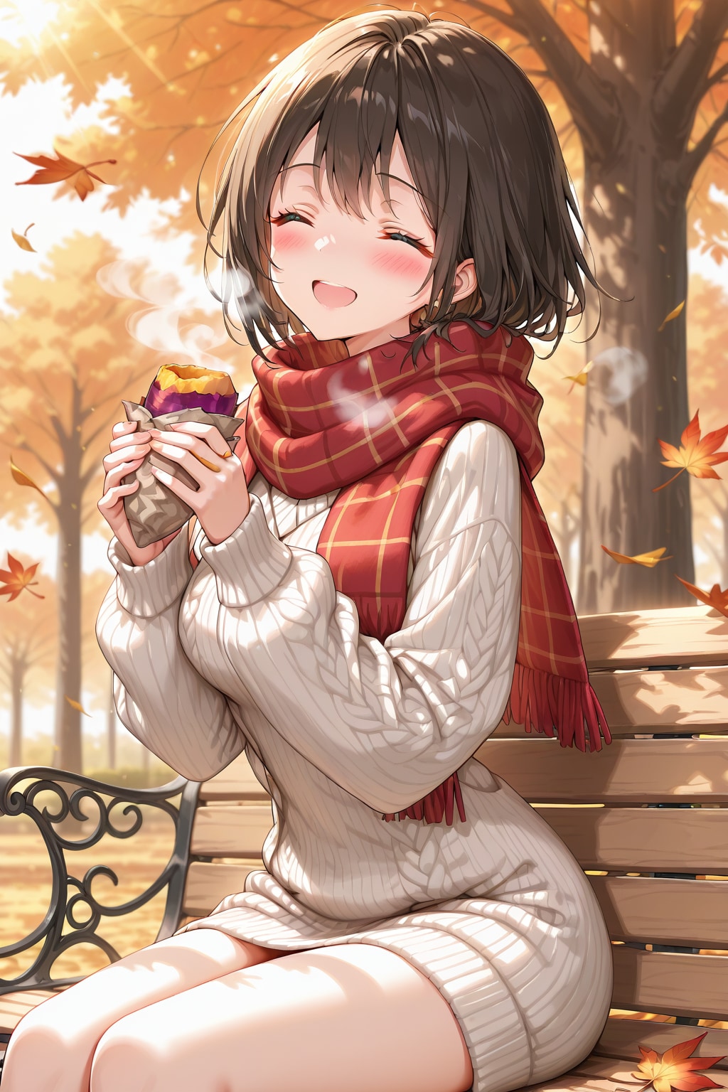 焼き芋を食べている女の子