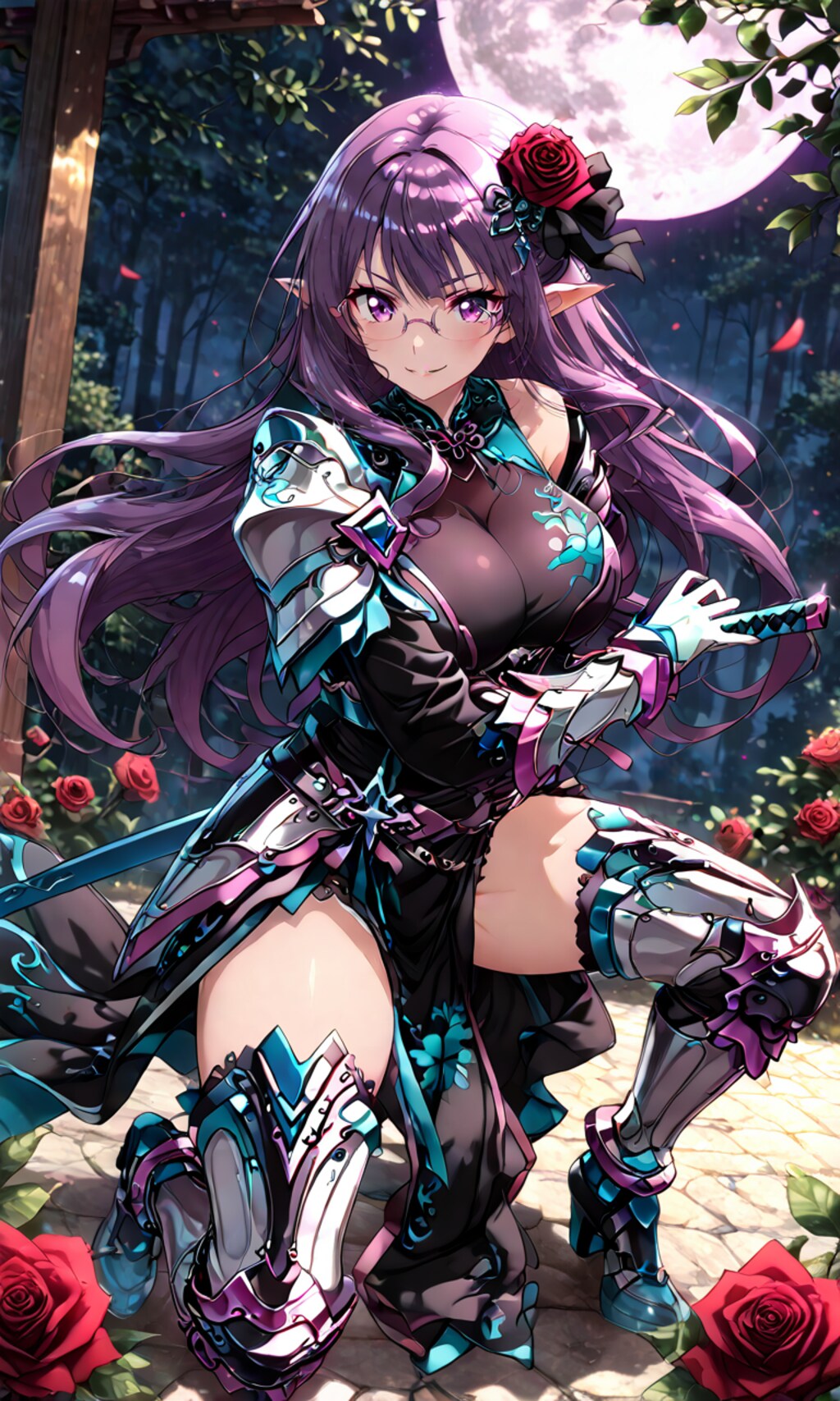 月夜に立つ、2人の美闘将