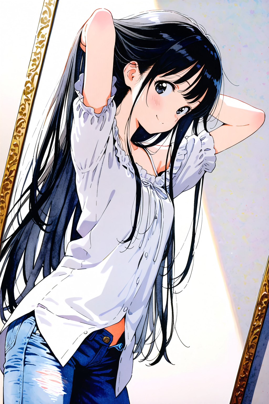 鏡の前で | の人気AIイラスト・グラビア