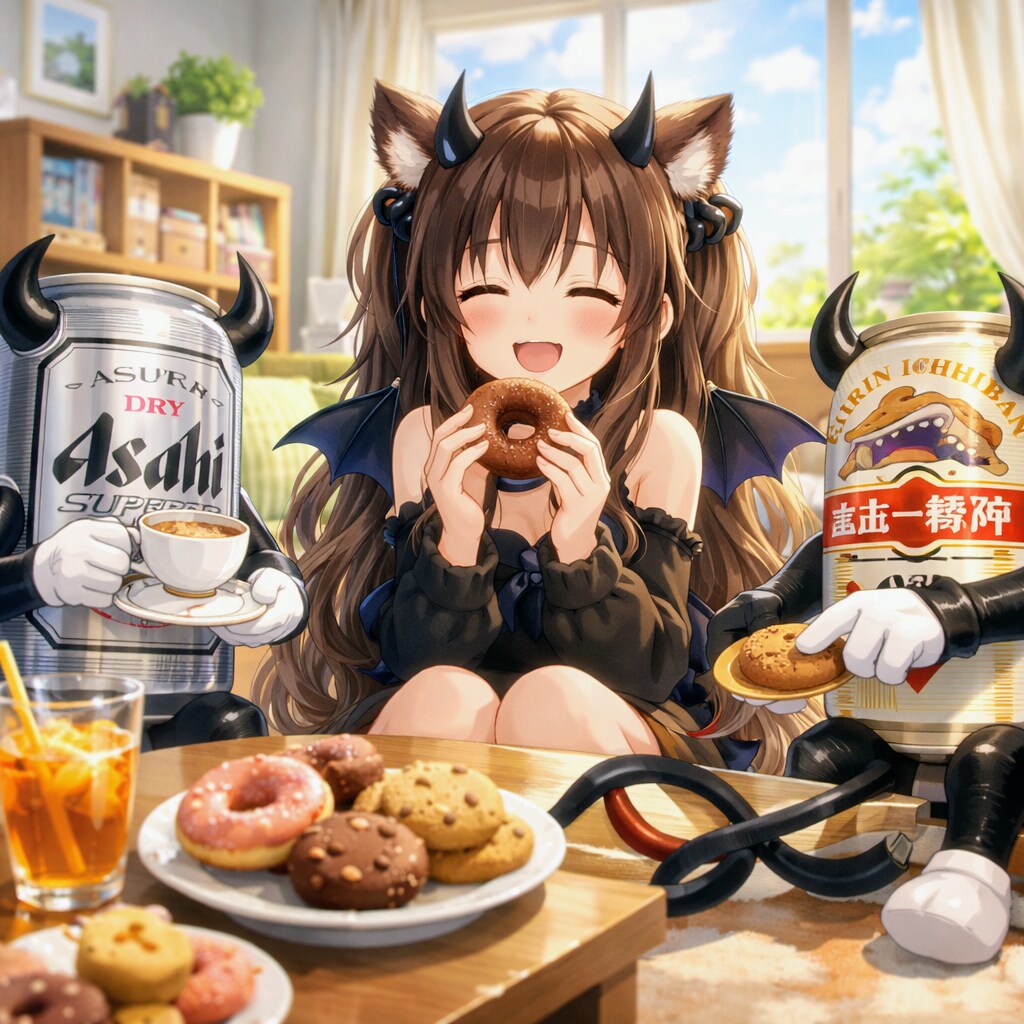 おやつ交流な悪魔の小さな女の子