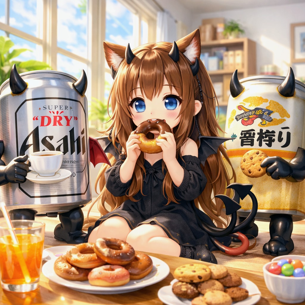 おやつ交流な悪魔の小さな女の子 | の人気AIイラスト・グラビア