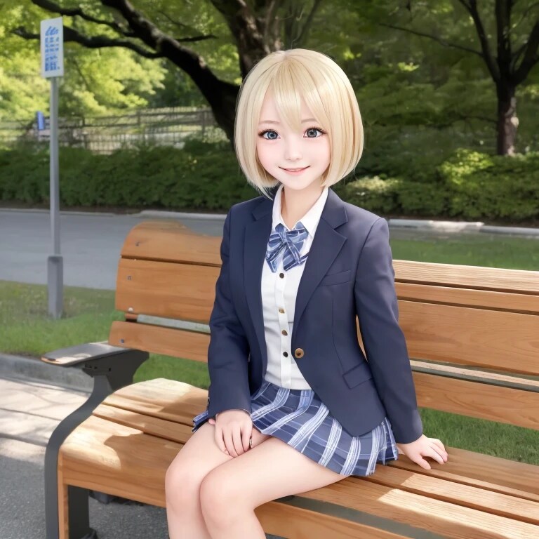 金髪ボブでブレザーの美女 | の人気AIイラスト・グラビア