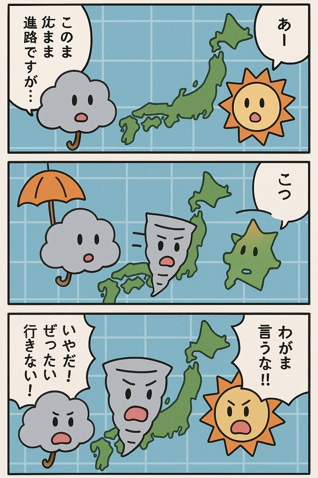 天気図でくにへかえるんだな