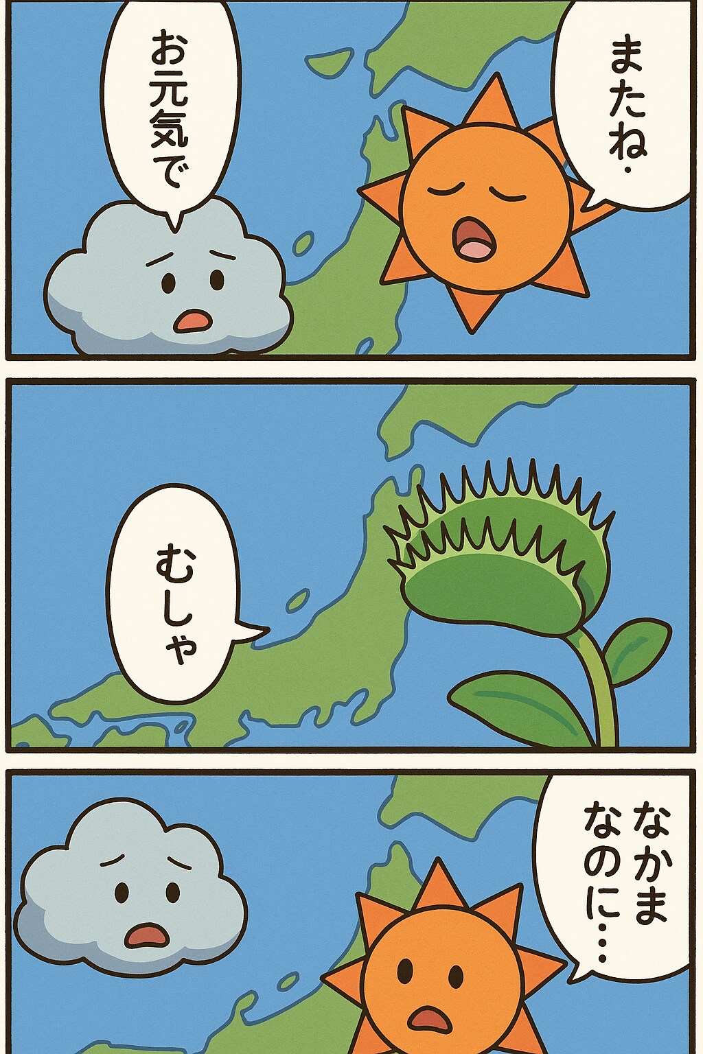天気図でくにへかえるんだな