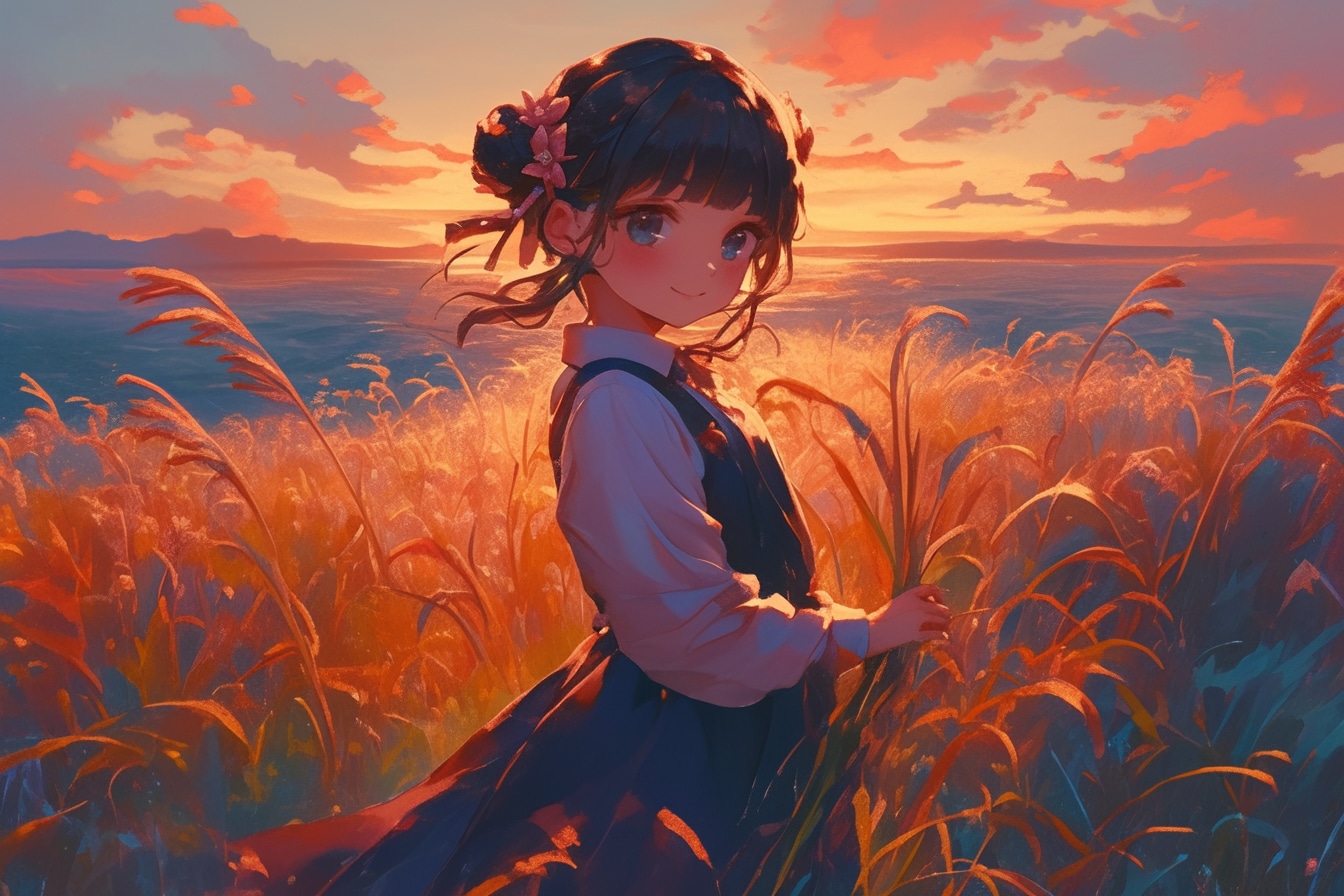 夕暮れのおだんごちゃん🍡✨100 | の人気AIイラスト・グラビア