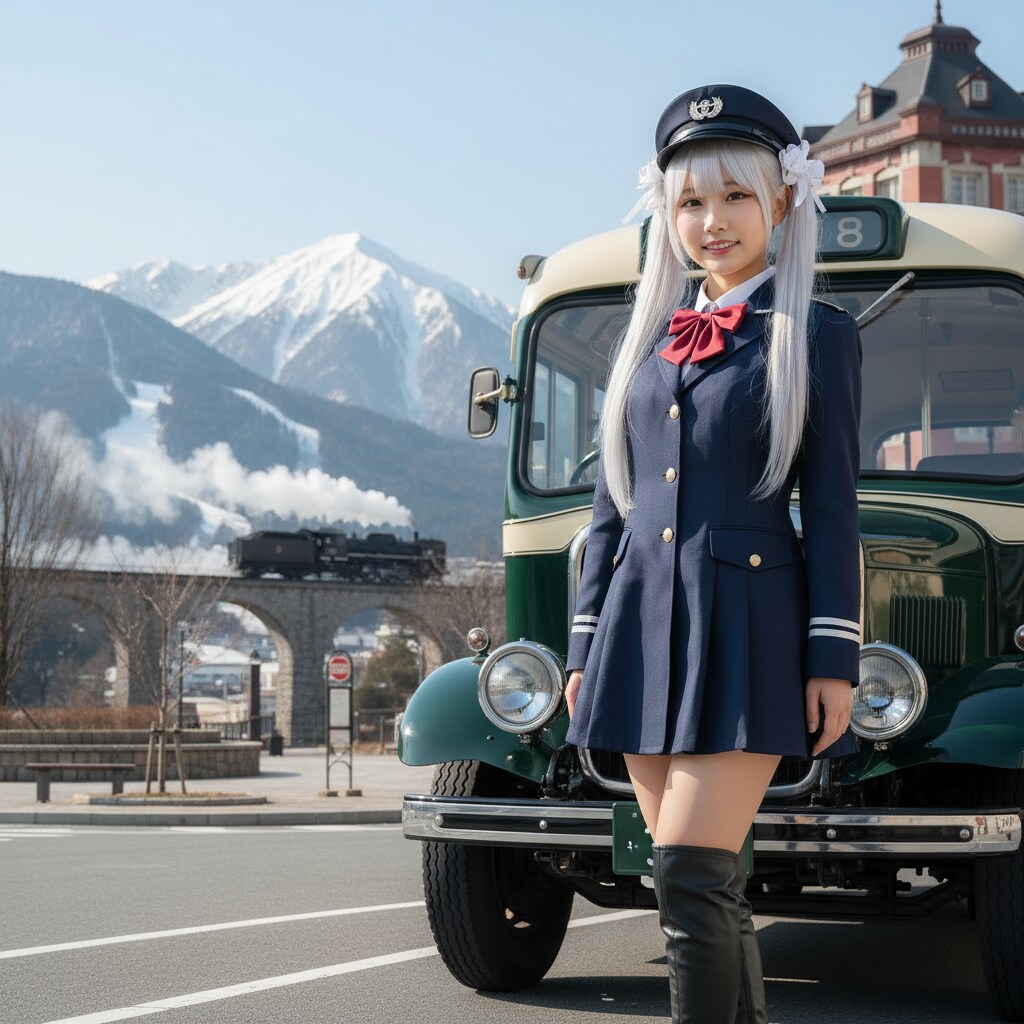白ツイさん。バスガール