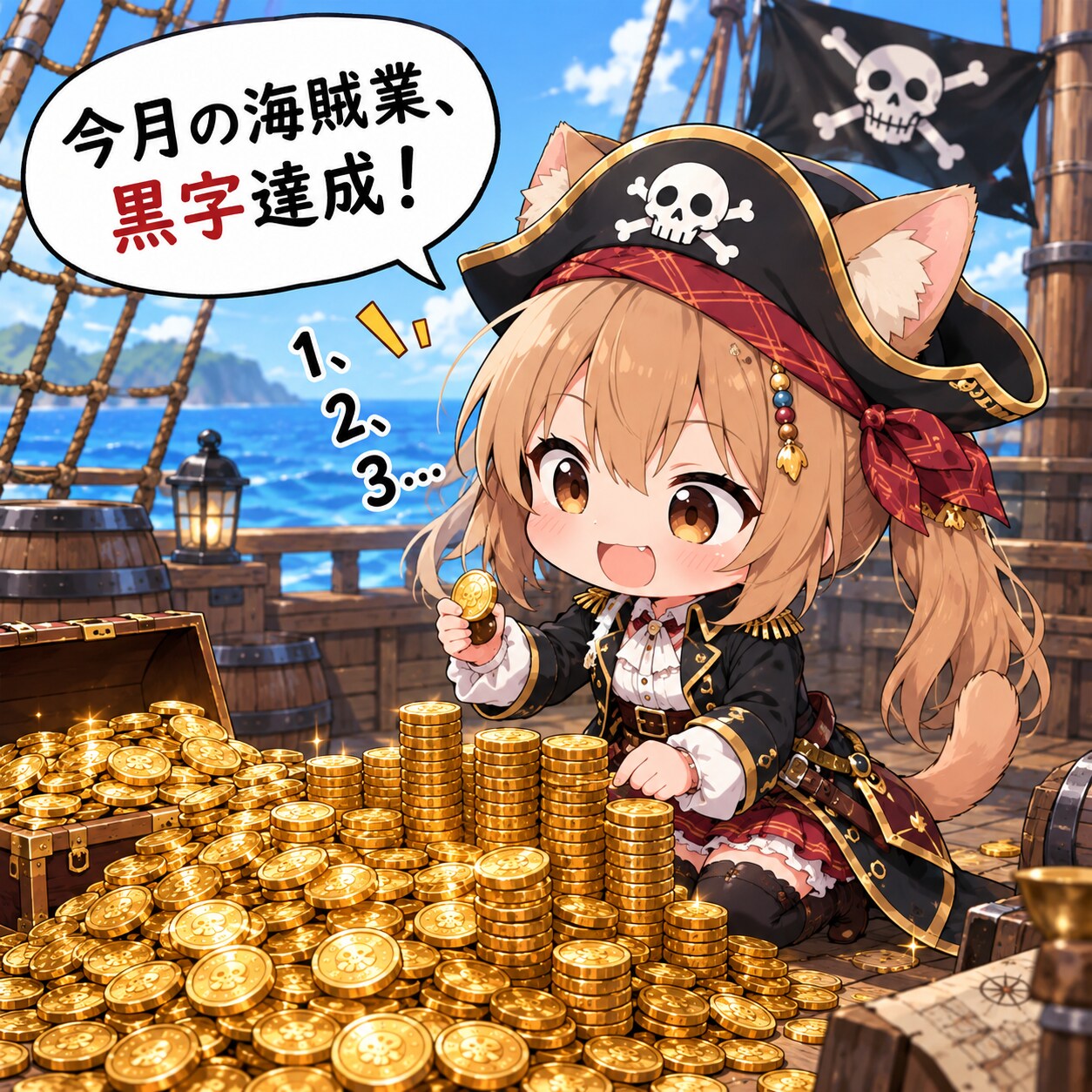 海賊のネコ耳少女 | の人気AIイラスト・グラビア
