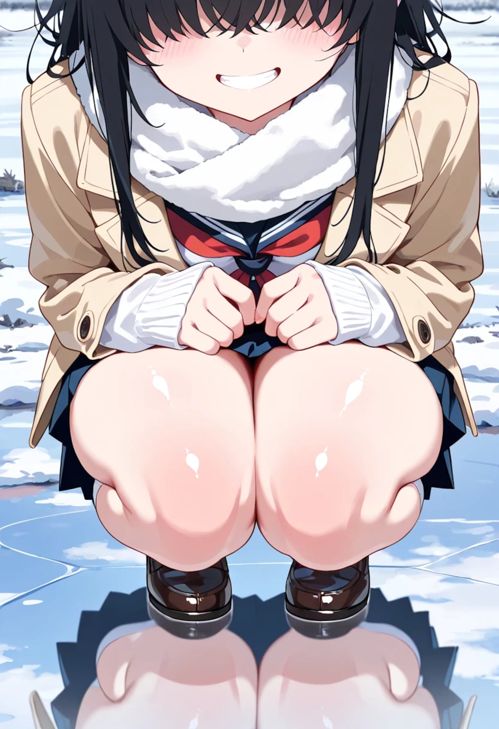 ふひひ！めっちゃ凍ってる！