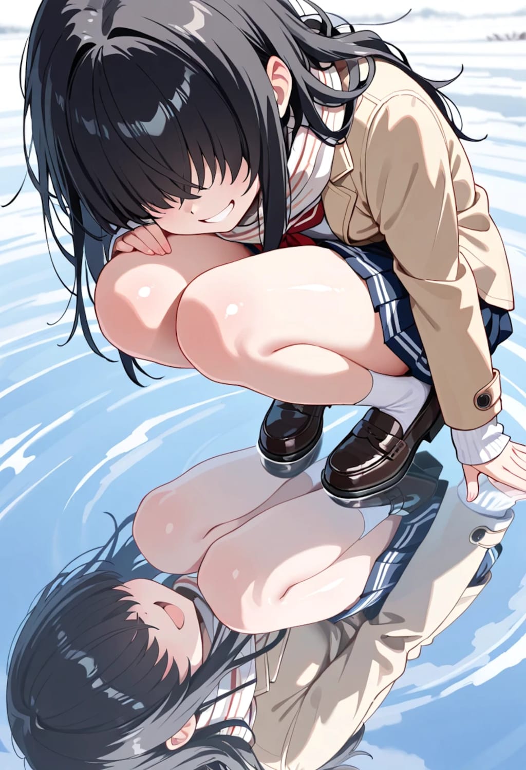 ふひひ！めっちゃ凍ってる！