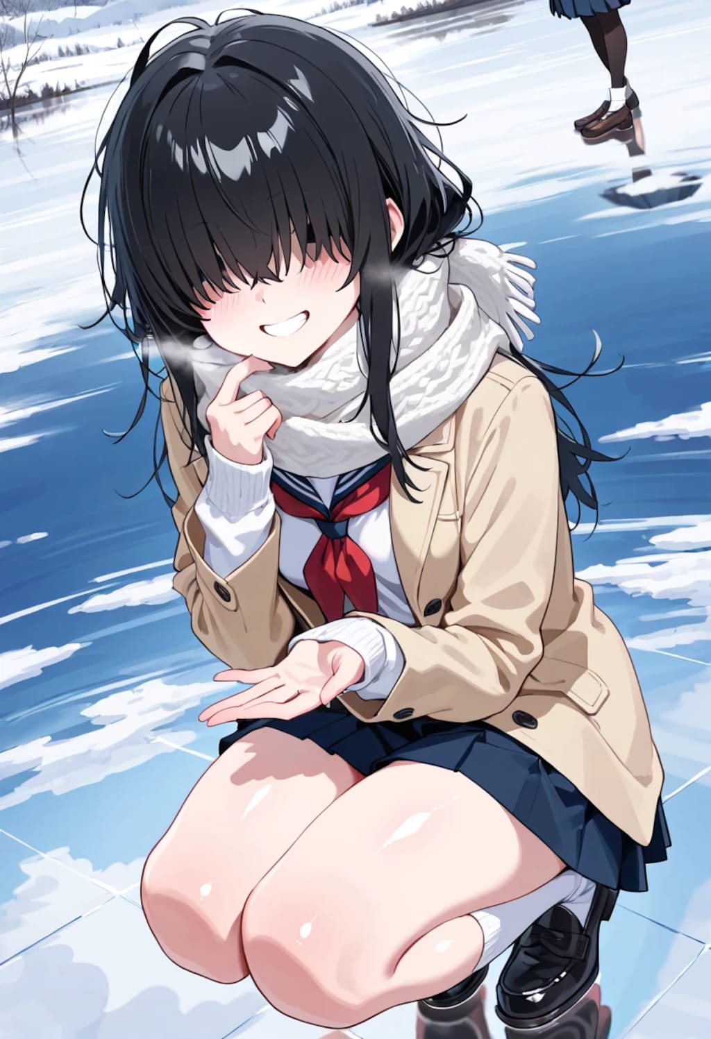 ふひひ！めっちゃ凍ってる！