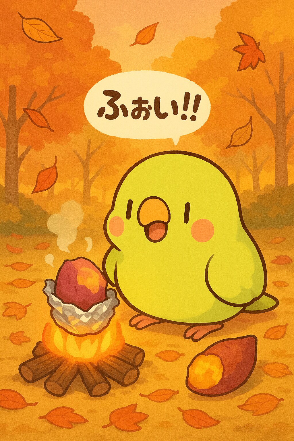 焼き芋とインコ